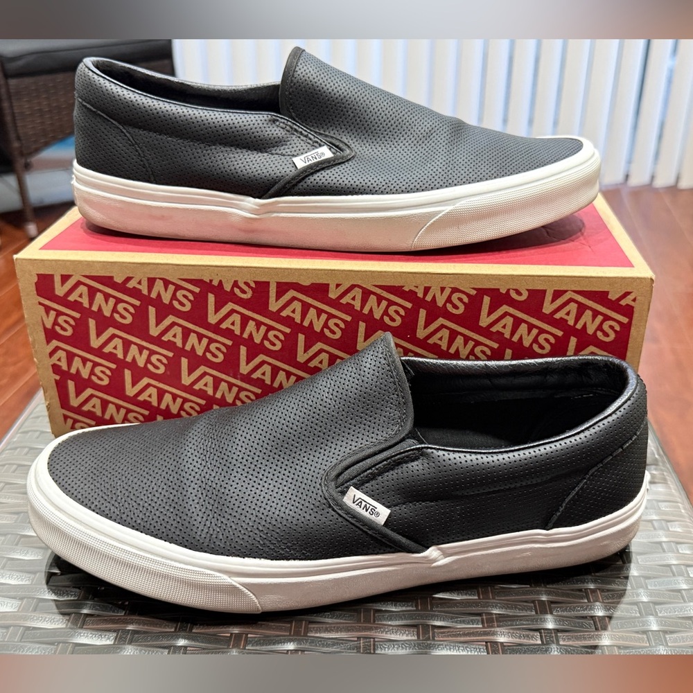 Vans Men's Black Perforated Slip-On Sneakers